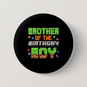 Bruder des Geburtstagsjungen Pixel-Gaming-Videospi Button