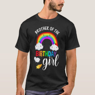 Bruder des Geburtstagsmädchens Regenbogen-Geburtst T-Shirt