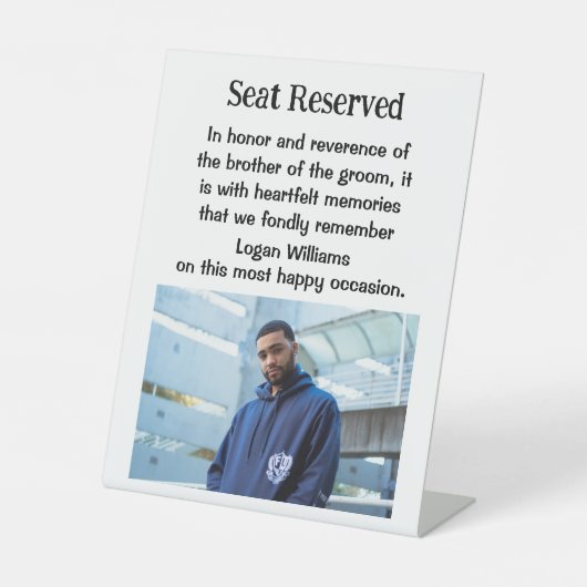 Bruder des Groom Wedding Memorial Plaque Schildes Sockelschild (Vorderseite)