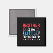 Bruder des kleinen Firecracker Shirts 4. Juli Magnet (Vorderseite/Rückseite)