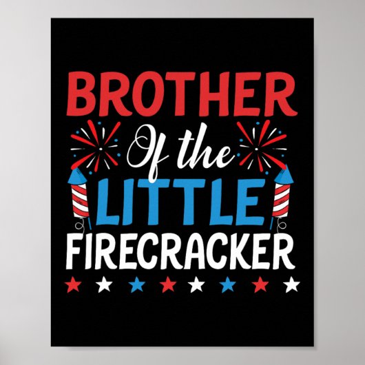 Bruder des kleinen Firecracker Shirts 4. Juli Poster (Vorne)