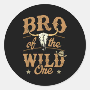 Bruder des wilden Cowboy-Western-Rodeo-Party-Teppi Runder Aufkleber