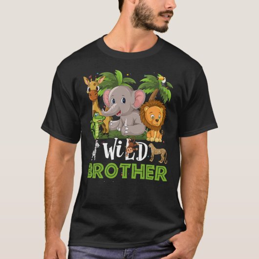 Bruder des wilden Zoo Birthday Safari Jungle Ani T-Shirt (Vorderseite)