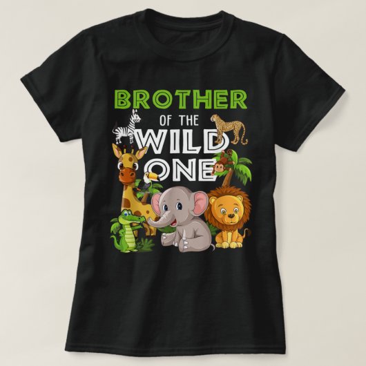 Bruder des Wilden Zoo Birthday Safari Jungle T-Shirt (Design vorne)