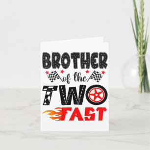 Bruder des zwei schnellen 2. Geburtstags Junge Rac Karte