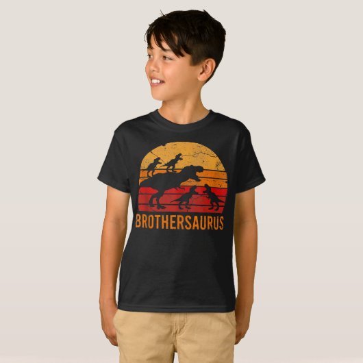 Bruder Dinosaur 5 Kind Funny Big Little Bruder T-Shirt (Vorne ganz)