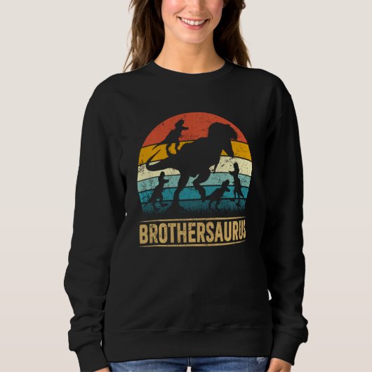 Bruder Dinosaur Rex Brothersaurus 4 Kinder Vater S Sweatshirt (Vorderseite)