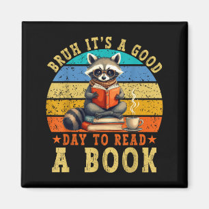 Bruder ein guter Tag, um Buch Waschbär liest Buch Magnet