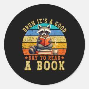 Bruder, ein guter Tag, um ein Buch zu lesen, Wasch Runder Aufkleber