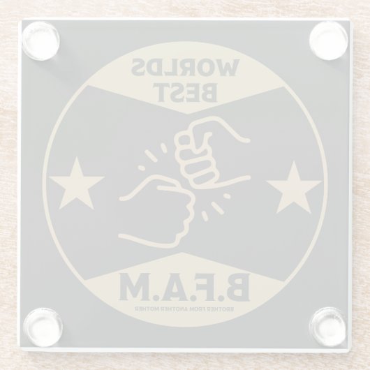 Bruder einer anderen Mutter Glasuntersetzer (Rückseite)