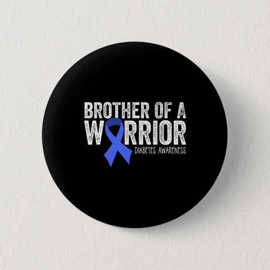 Bruder eines Warrior T1d Diabetiker Blue Ribbon Su Button (Vorderseite)