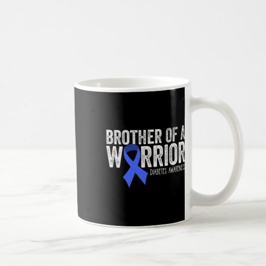 Bruder eines Warrior T1d Diabetiker Blue Ribbon Su Kaffeetasse (Rechts)