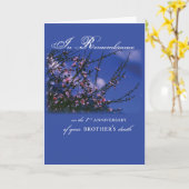 Bruder, Erinnerung 1. Jahrestag Karte (Gelbe Blume)