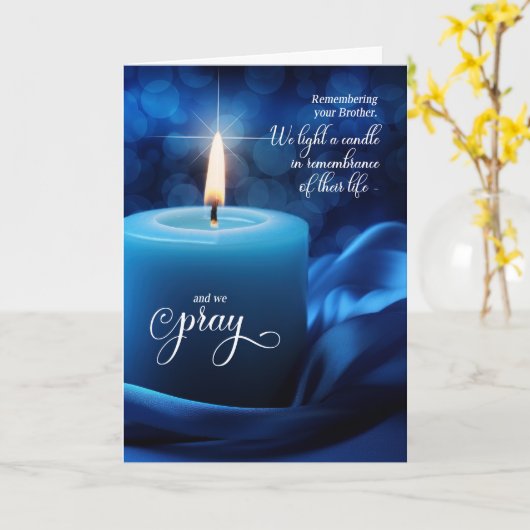 Bruder Erinnerung Jahrestag der Todeskerze Karte (Gelbe Blume)