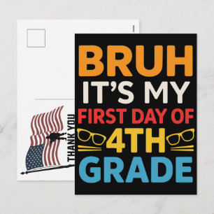 Bruder, es ist mein erster Tag in der 4. Klasse, l Feiertagspostkarte