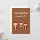 Bruder Geburtstag als alberne wunderbare Affen Karte (Vorderseite/Rückseite Beispiel)