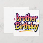 Bruder Geburtstag Bunt Graffiti-Lettering Einladung (Vorne/Hinten)