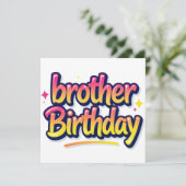 Bruder Geburtstag Bunt Graffiti-Lettering Einladung (Stehend Vorderseite)