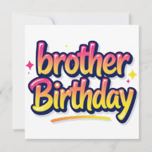 Bruder Geburtstag Bunt Graffiti-Lettering