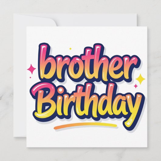 Bruder Geburtstag Bunt Graffiti-Lettering Einladung (Vorderseite)