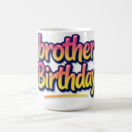 Bruder Geburtstag Buntes Graffiti-Lettering Kaffeetasse (Mittel)