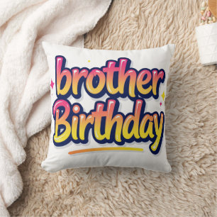 Bruder Geburtstag Buntes Graffiti-Lettering Kissen