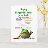 Bruder, Geburtstag, Frosch Jokes Karte (Gelbe Blume)