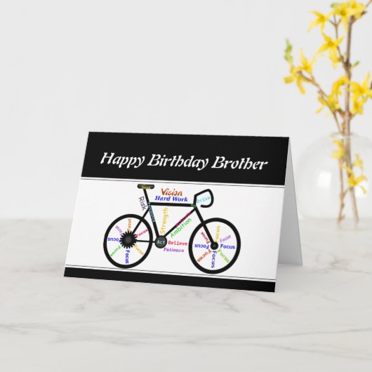 Bruder Geburtstag Motivierend Bike Radfahren Karte (Gelbe Blume)