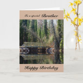 Bruder - Geburtstag - Waldbrücke Karte (Gelbe Blume)