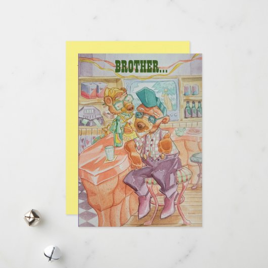 Brüder Geburtstags-Grüße-Karte Feiertagskarte (Vorderseite/Rückseite Beispiel)