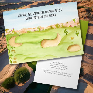 Bruder, Geburtstags-Wüsten-Golfplatz-Aquarell Karte
