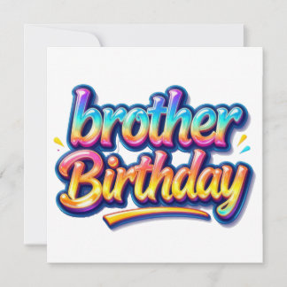 Bruder Geburtstagsgeschenk Bunte Regenbogen Schrif Einladung