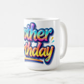 Bruder Geburtstagsgeschenk Bunte Regenbogen Schrif Kaffeetasse (VorderseiteRechts)