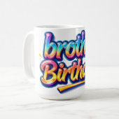 Bruder Geburtstagsgeschenk Bunte Regenbogen Schrif Kaffeetasse (Vorderseite Links)