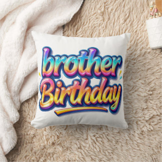 Bruder Geburtstagsgeschenk Bunte Regenbogen Schrif Kissen