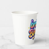 Bruder Geburtstagsgeschenk Bunte Regenbogen Schrif Pappbecher (Rechts)