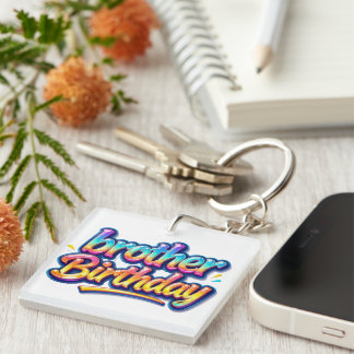 Bruder Geburtstagsgeschenk Bunte Regenbogen Schrif Schlüsselanhänger