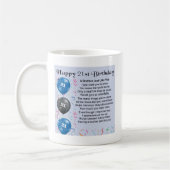 Bruder-Gedicht-21. Geburtstag Kaffeetasse (Links)