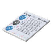 Bruder Gedicht 21. Geburtstag Notizblock (Rotiert)