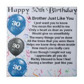 Bruder-Gedicht-30. Geburtstag Fliese (Vorderseite)