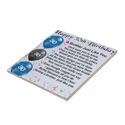 Bruder-Gedicht-30. Geburtstag Fliese (Seite)