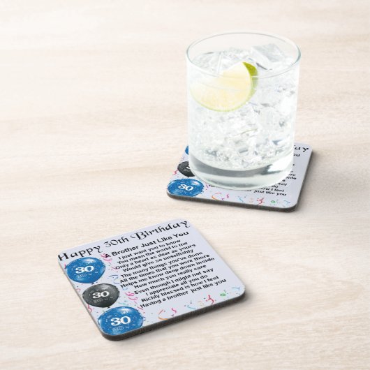 Bruder-Gedicht-30. Geburtstag Untersetzer (Rechte Seite)