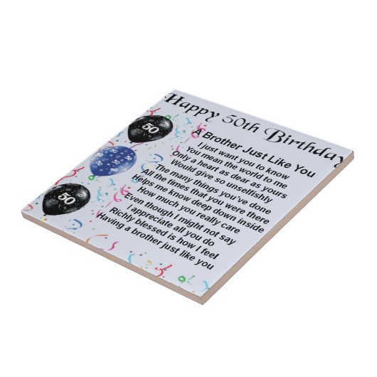 Bruder-Gedicht-50. Geburtstag Fliese (Seite)