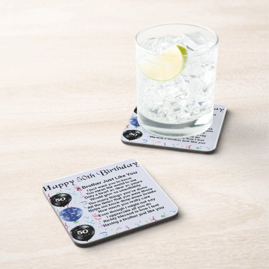 Bruder-Gedicht-50. Geburtstag Getränkeuntersetzer (Rechte Seite)