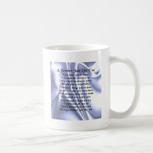 Bruder-Gedicht - blaue Seide Kaffeetasse (Rechts)