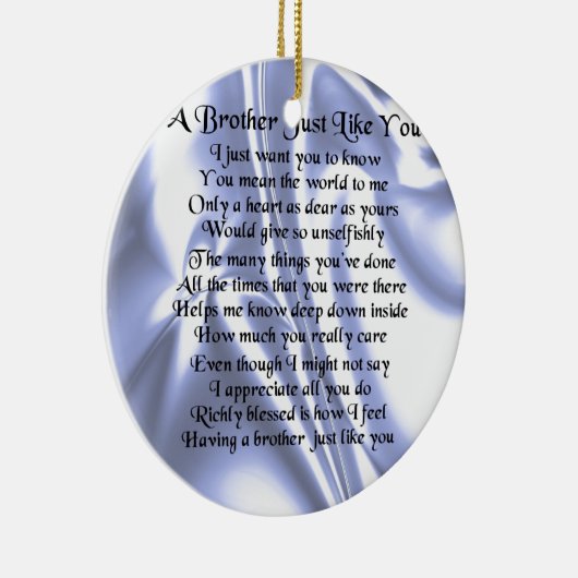 Bruder-Gedicht - blaue Seide Keramikornament (Rechts)