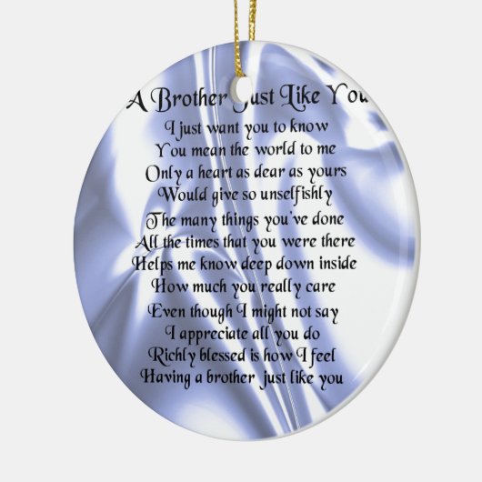 Bruder-Gedicht - blaue Seide Keramikornament (Links)