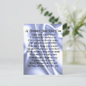 Bruder Gedicht - Blaue Seide Postkarte (Stehend Vorderseite)