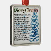 Bruder-Gedicht - Weihnachtsentwurf Silbernes Ornament (Rechts)