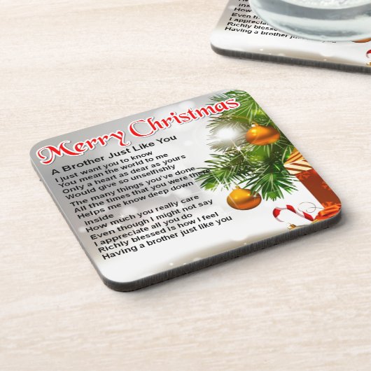 Bruder-Gedicht - Weihnachtsentwurf Untersetzer (Linke Seite)